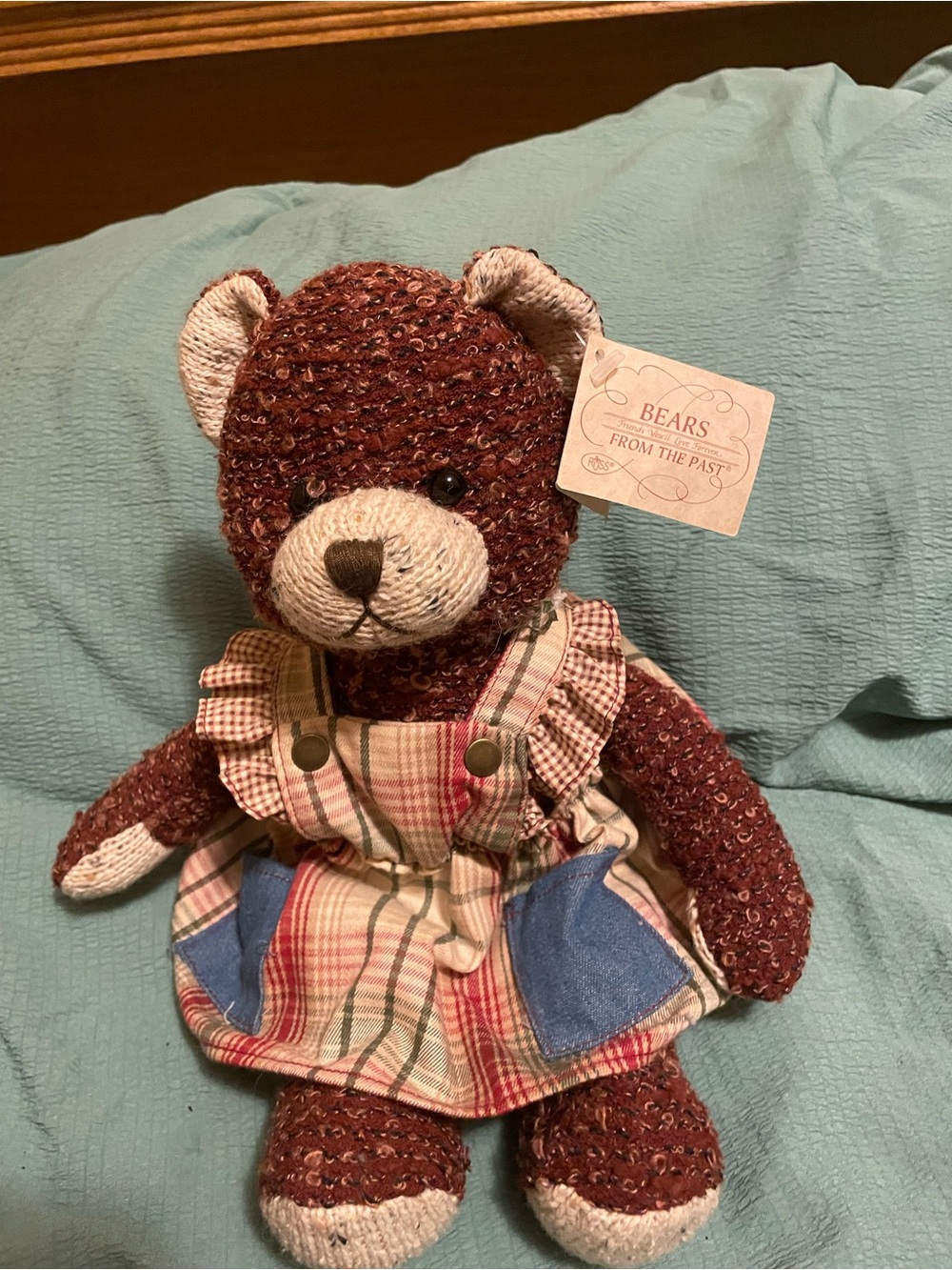 This is a vintage 1990s Russ Berrie Bears From The Past plush bear.
